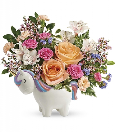 Magical garden unicorn bouquet