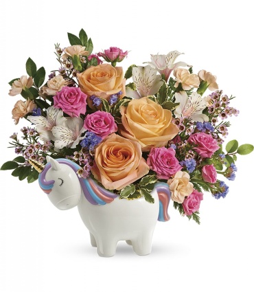 Magical garden unicorn bouquet