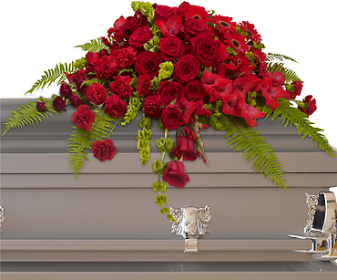 Red Rose Sanctuary Casket Spray